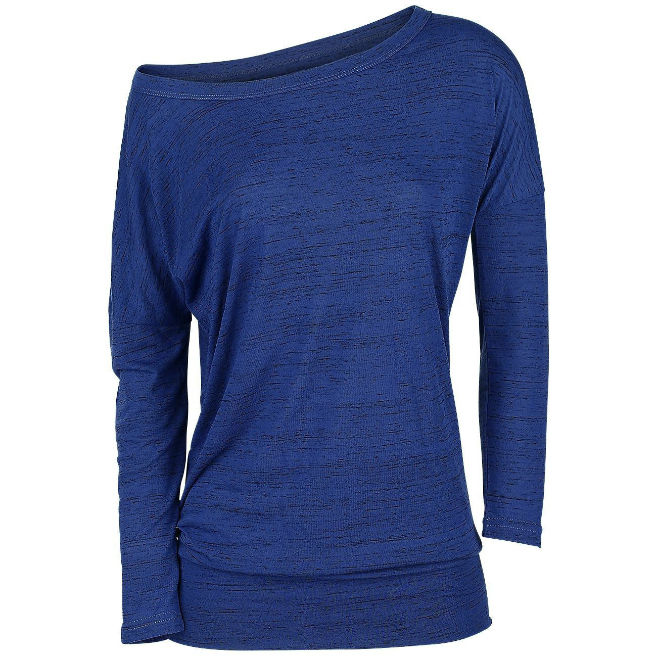 European and American autumn long-sleeved pullover loose solid color round neck T-shirt women's clothing