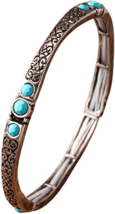 Manufacturer Turquoise Cuff Bracelet,South Western Cowgirl Bangle Bracelets Bohemian Gift for Women bracelets