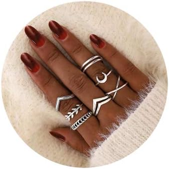 Manufacturer ItsStarred 7-19pcs Silver Star Moon Knuckle Ring Set for Women Vintage Stackable Midi Finger Rings Set rings
