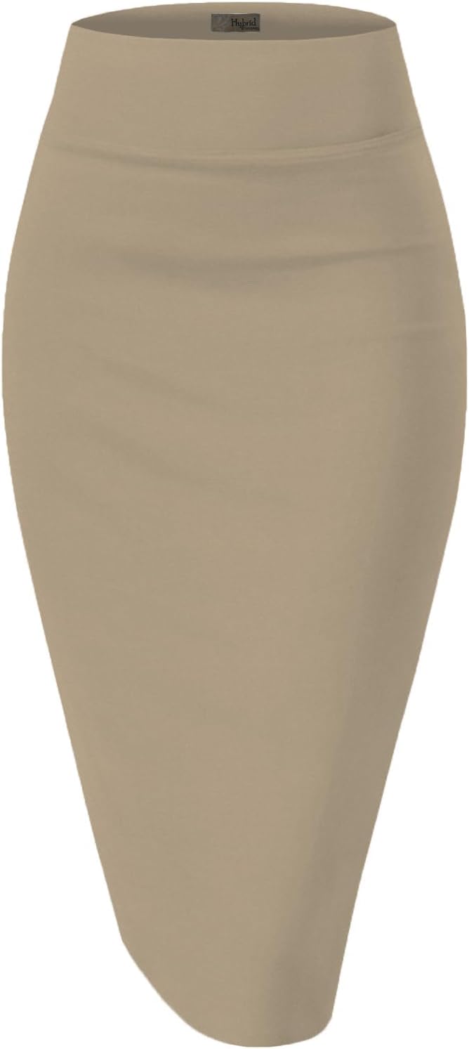 Manufacturer Hybrid & Company Women's Premium Nylon Ponte Stretch High Waist Pencil Suit Skirts Below Knee