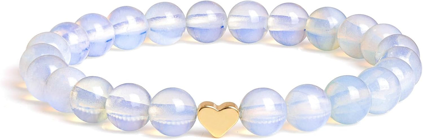 Manufacturer GolbalJew Healing Bracelet For Women Anxiety Beaded Bracelets Jewelry Healing Stone Crystal Bracelet Stress Relief Yoga Beads Chakra Bracelets Gifts For Women pink bracelets