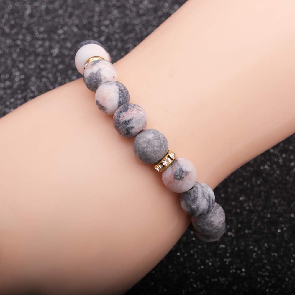 Manufacturer Healing Bracelet For Women Anxiety Crystal Bracelet Chakra Beaded Bracelets Rose Quartz Crystals And Healing Stones Yoga Bead Bracelet Calming Stretch Bracelet Stress Relief Gifts For Women bracelets