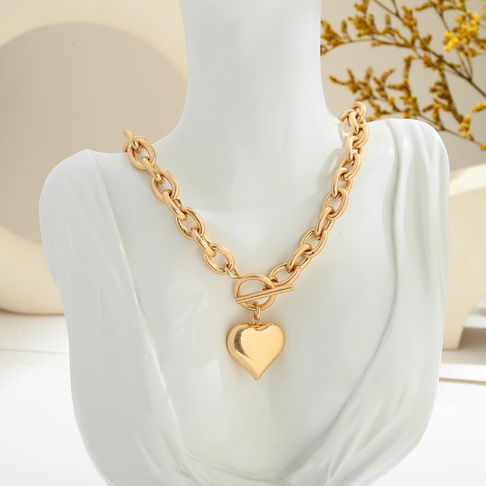 Manufacturer CLASSYZINT 18K Gold Plated Coin Lion Head Pendant Necklace Chunky Paperclip Choker Necklace For Gifts On Birthday Holidays For Women Girls Necklace