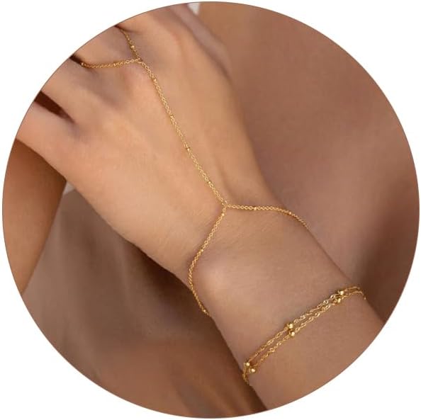 Manufacturer Gold Bracelets for Women, 14K Dainty Gold Plated Stackable Bracelets for Women Trendy Waterproof CZ Tennis Bracelet Set Tiny Heart Paperclip Box Chain Adjustable Bracelets Minimalist Cute Jewelry bracelets