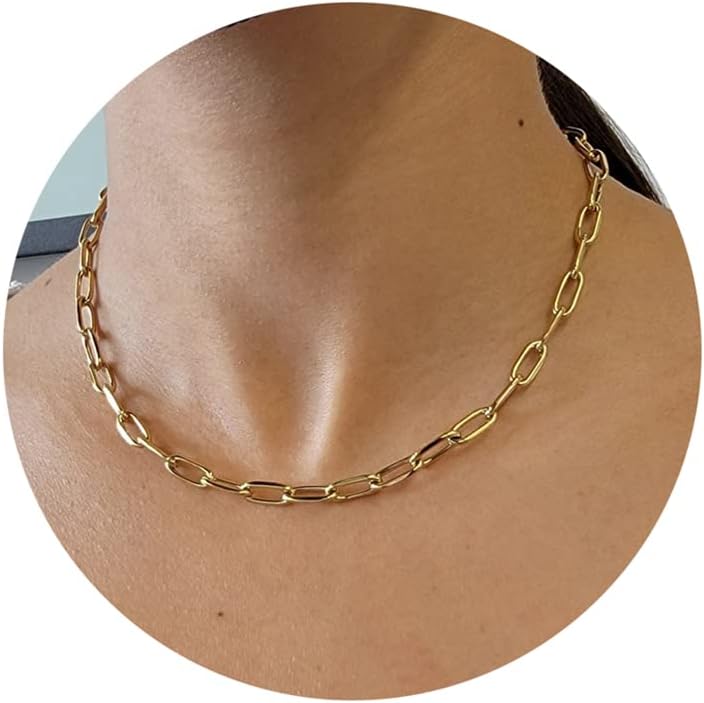 Manufacturer Tewiky Gold Chain Necklace for Women, 14k Gold Plated Thin Beaded Wave Box Chain Necklace Dainty Gold Necklace Simple Layered Gold Choker Necklaces Minimalist Gold Link Chain Necklace Trendy Jewelry for Women Necklace