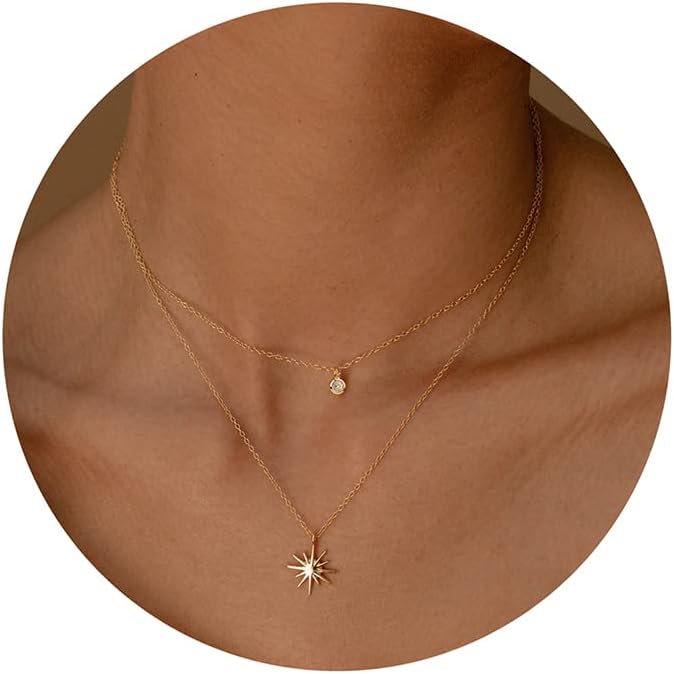 Manufacturer Tewiky Diamond Necklaces for Women, Dainty 14k Gold/Sterling Silver Choker Necklace Simple Gold Plated CZ Jewelry Necklaces for Women Trendy Gifts Necklace