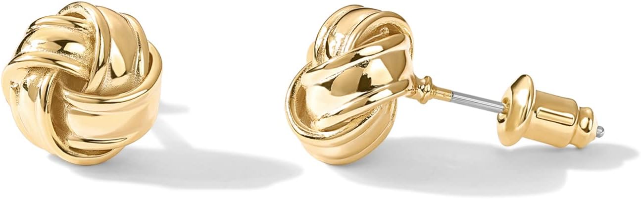 Manufacturer PAVOI 14K Gold Plated Sterling Silver Post Love Knot Stud Earrings | Gold Earrings for Women earring