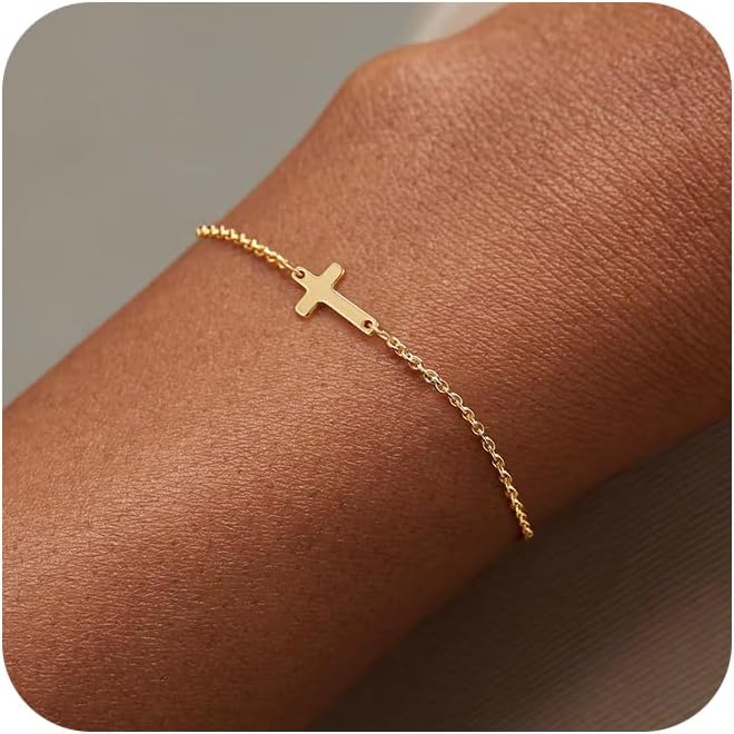 Manufacturer Tewiky Waterproof Gold Bracelets for Women Non Tarnish - Dainty Stack14K Gold Plated/Sterling Silver Chain Bracelets Set Adjustable Trendy Jewelry for Women bracelets