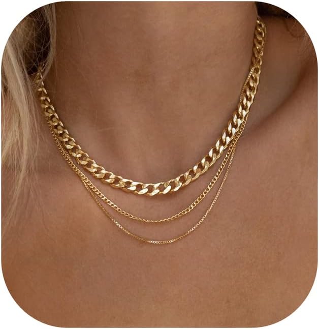 Manufacturer Freekiss Herringbone Necklace for Women,Dainty Gold Necklace,14k Gold Plated Snake,Gold Chain Choker Necklaces,Simple Gold Layered Necklaces,Gold Jewelry Gift for Women Necklace