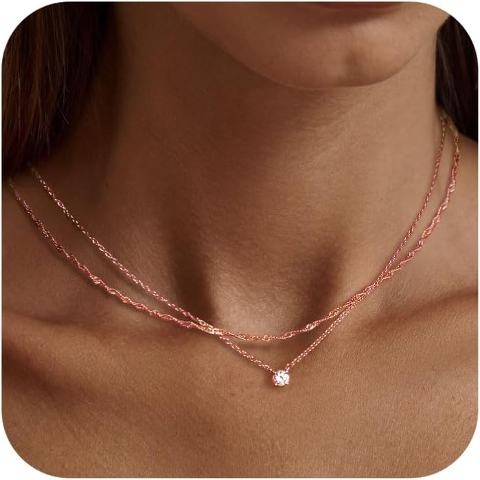 Manufacturer Tewiky Diamond Necklaces for Women, Dainty 14k Gold/Sterling Silver Choker Necklace Simple Gold Plated CZ Jewelry Necklaces for Women Trendy Gifts Necklace