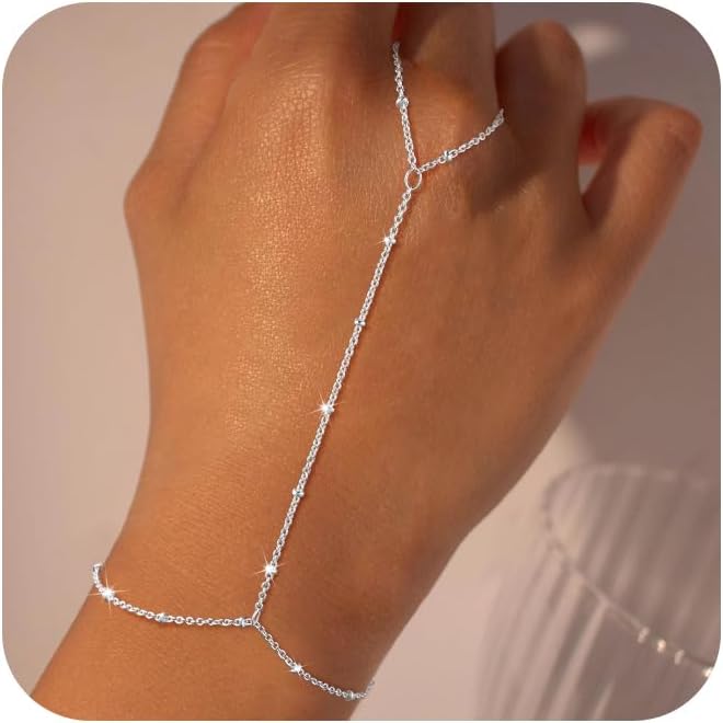Manufacturer Bracelets for Women, Waterproof 14K Gold/Silver Plated Stackable Bracelets for Women Non Tarnish Trendy Dainty Paperclip Figaro Box Herringbone Hand Chain Bracelet Pack Stack Adjustable Jewelry for Women bracelets