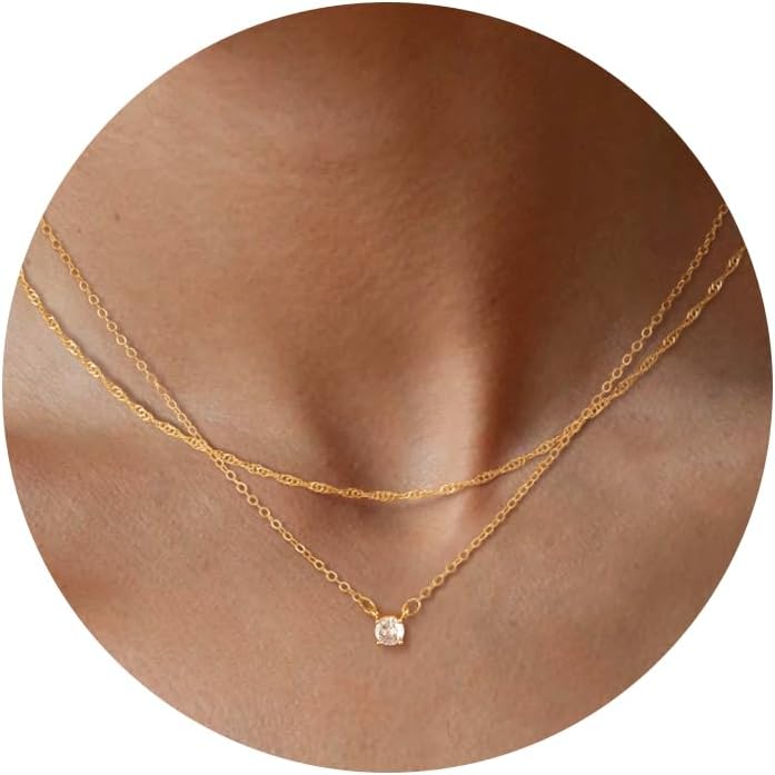 Manufacturer Freekiss Gold Pendant Necklace for Women, Dainty Diamond Necklaces for Women Simple 14K Gold Plated Paperclip Choker Necklaces Cute Minimalist Open Oval Necklaces Gold Jewelry for Women Gifts Necklace
