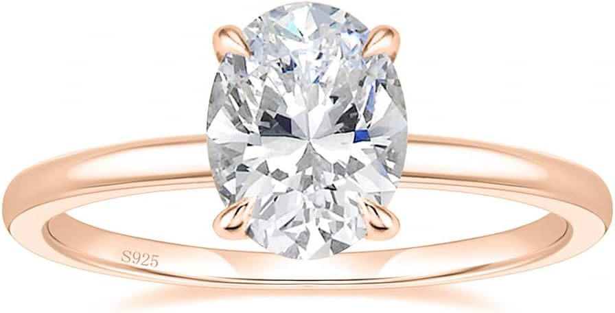 Manufacturer EAMTI 3CT 925 Sterling Silver Engagement Rings Oval Cut Solitaire Cubic Zirconia CZ Wedding Promise Rings for Her Wedding Bands for Women Size 3-11 rings