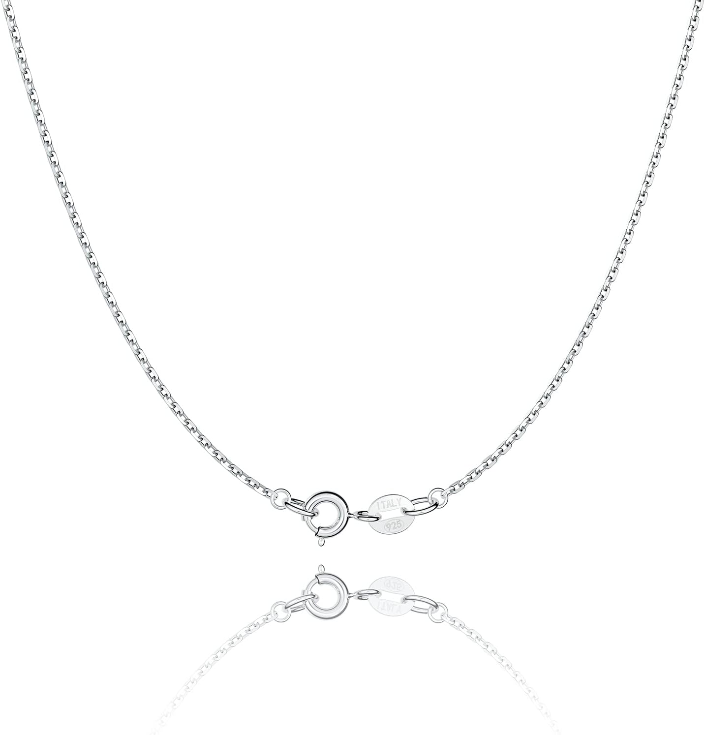 Manufacturer Jewlpire 925 Sterling Silver Chain Necklace Chain for Women 1.1mm Cable Chain Necklace Upgraded Spring-Ring Clasp - Thin & Sturdy - Italian Quality 16/18/20/22/24 Inch Necklace