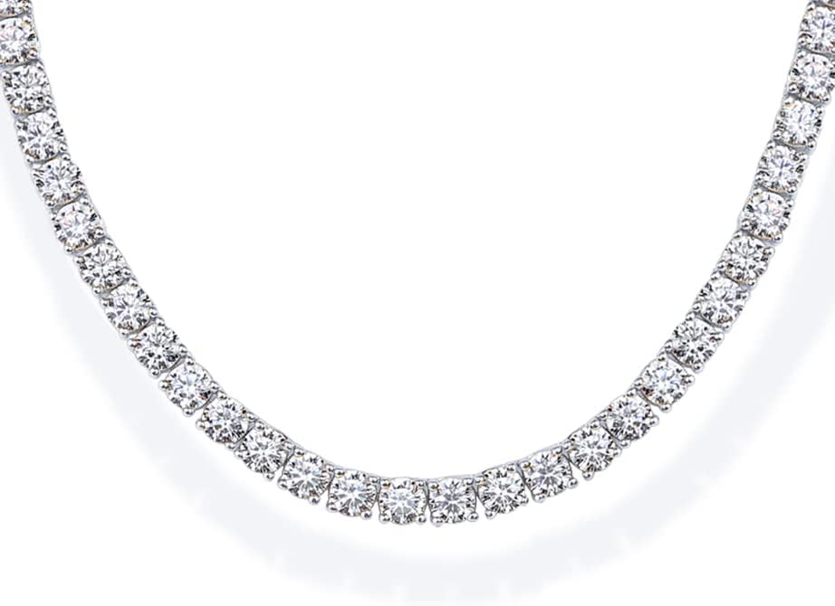 Manufacturer PAVOI 14K Gold Plated Tennis Necklace for Women | 3mm Cubic Zirconia Dainty Gold Tennis Necklaces | Simulated Diamond Tennis Chain in 15" or 18" Length | Trendy Fashion Jewelry Necklace