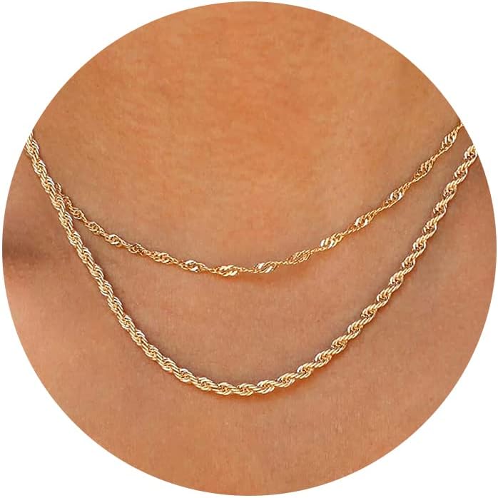 Manufacturer CHESKY Gold Layered Necklaces for Women, 14K Dainty Gold Chain Necklace Women Trendy Cuban Link Paperclip Chain Toggle Clasp Necklace Fashion Chunky Jewelry for Women Necklace
