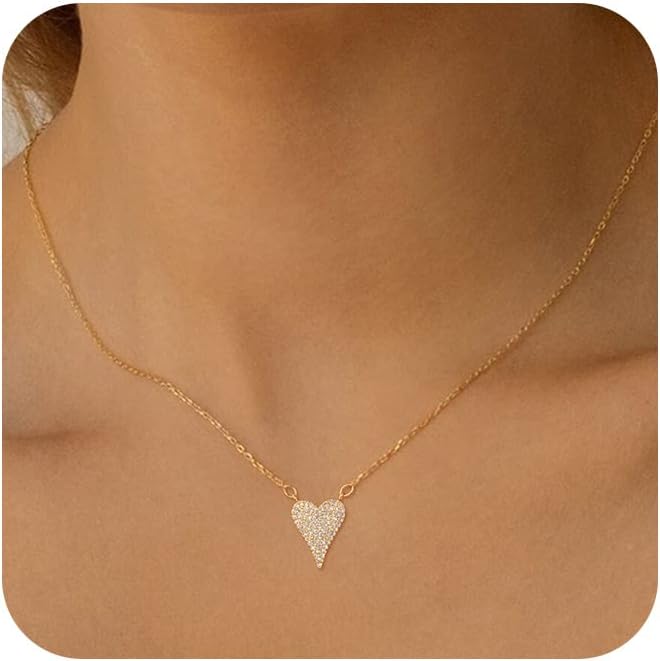 Manufacturer Freekiss Gold Pendant Necklace for Women, Dainty Diamond Necklaces for Women Simple 14K Gold Plated Paperclip Choker Necklaces Cute Minimalist Open Oval Necklaces Gold Jewelry for Women Gifts Necklace