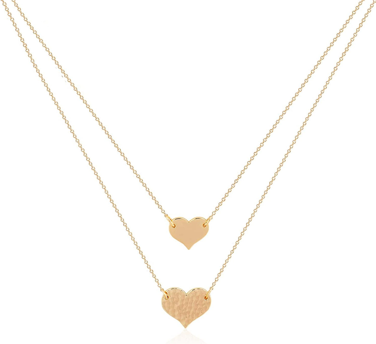 Manufacturer MEVECCO Layered Heart Necklace Pendant Handmade 18k Gold Plated Dainty Gold Choker Arrow Bar Layering Long Necklace for Women necklace