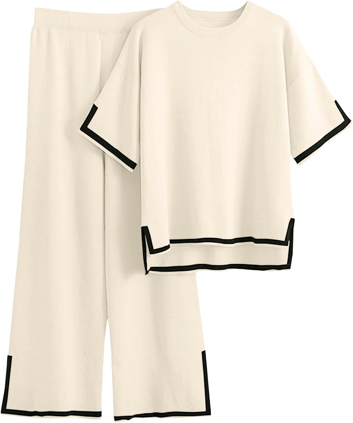 Imily Bela Womens Plus Size Lounge Sets 2 Piece Outfits Short Sleeve Pullover Tops Wide Leg Pants Summer Travel Outfits suits