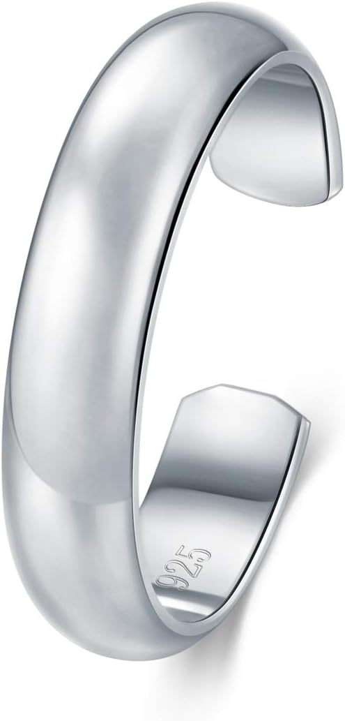 Manufacturer BORUO Toe Rings - Sterling Silver Band Ring - Stylish Toe Rings For Women - Sterling Silver Rings for Gifting - Chic 925 Sterling Silver Rings - Toe Rings For Women With Gift Bag, 2 mm, 3mm, 4mm rings