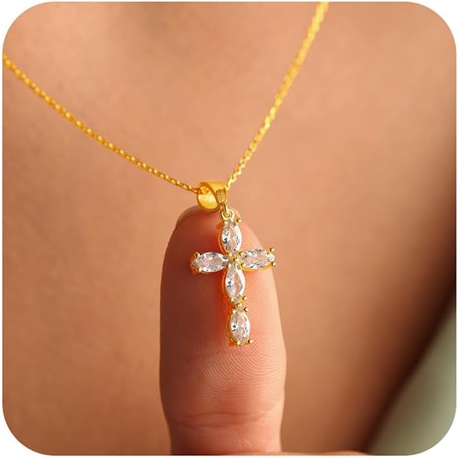 Manufacturer MONOZO Cross Necklace for Women,14K Gold Plated Cross Necklace Layered Gold Cross Necklace Tiny Sideway Cross Choker Necklace Gold Cross Necklaces for Women Trendy Gold Jewelry Gifts for Women Trendy necklace