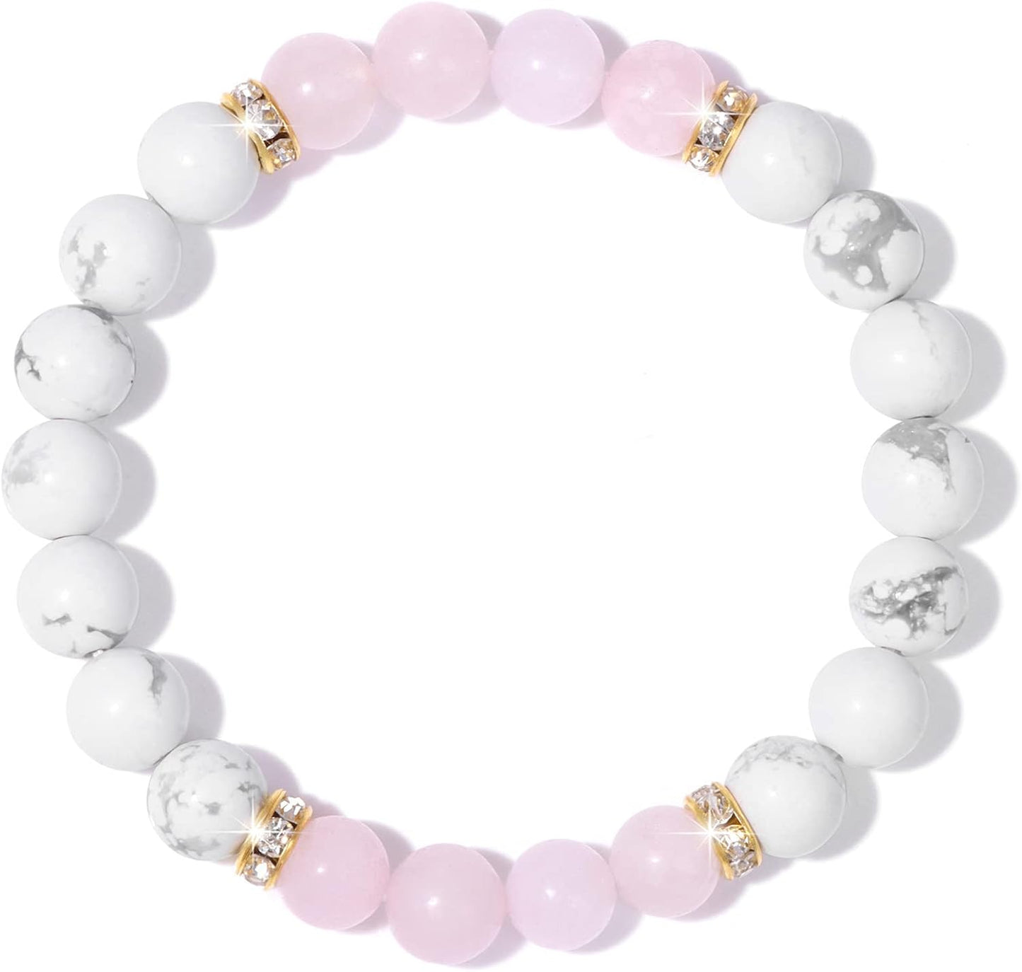 Manufacturer GolbalJew Healing Bracelet For Women Anxiety Beaded Bracelets Jewelry Healing Stone Crystal Bracelet Stress Relief Yoga Beads Chakra Bracelets Gifts For Women pink bracelets