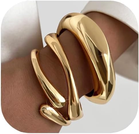 Manufacturer Gold Bangle Bracelets for Women Teens Trendy Chunky Adjustable Twist Cuff Bracelet Jewelry Gifts bracelets