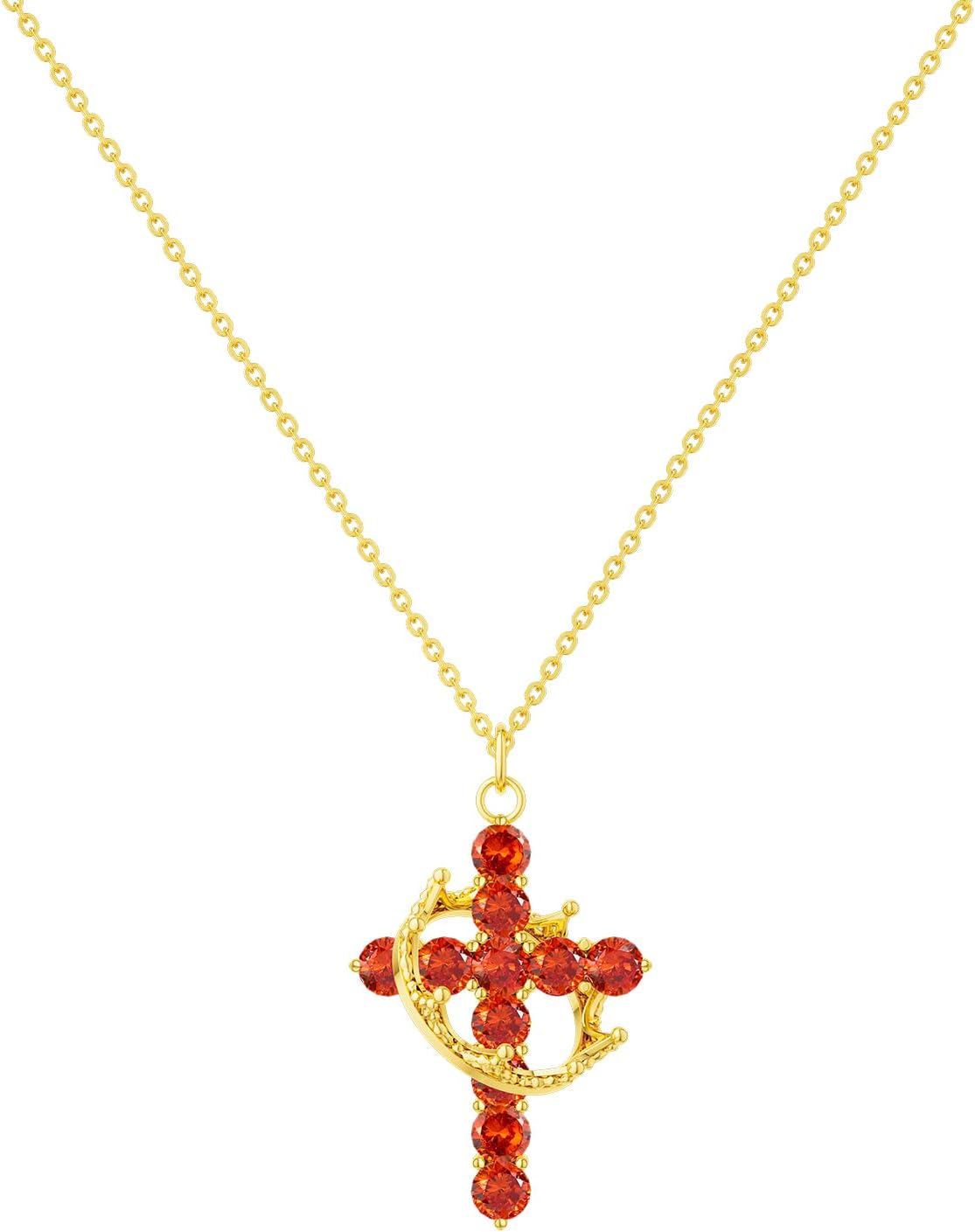 Manufacturer Tewiky Diamond Cross Necklace for women-Dainty 14k Gold Cubic Zirconia Pendant Necklaces Simple Gold Cross Pendant Necklace Cute Tiny Gold Jewelry necklace