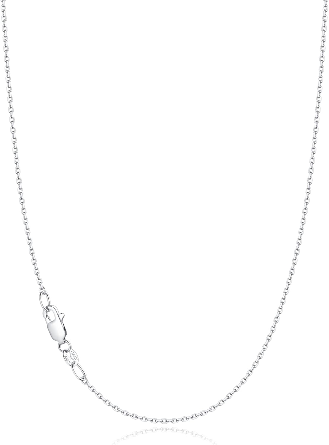 Manufacturer Jewlpire Solid 18k Gold Over 925 Sterling Silver Chain Necklace for Women, 1.1mm Cable Chain Necklace Thin & Dainty & Sturdy Women's Chain Necklaces, 14/16/17/18/20/22/24 Inches Necklace
