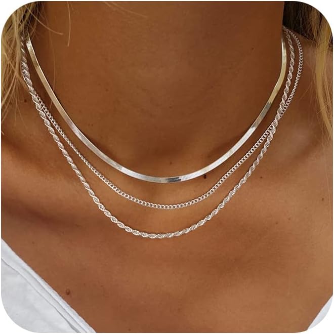 Manufacturer Freekiss Herringbone Necklace for Women,Dainty Gold Necklace,14k Gold Plated Snake,Gold Chain Choker Necklaces,Simple Gold Layered Necklaces,Gold Jewelry Gift for Women Necklace