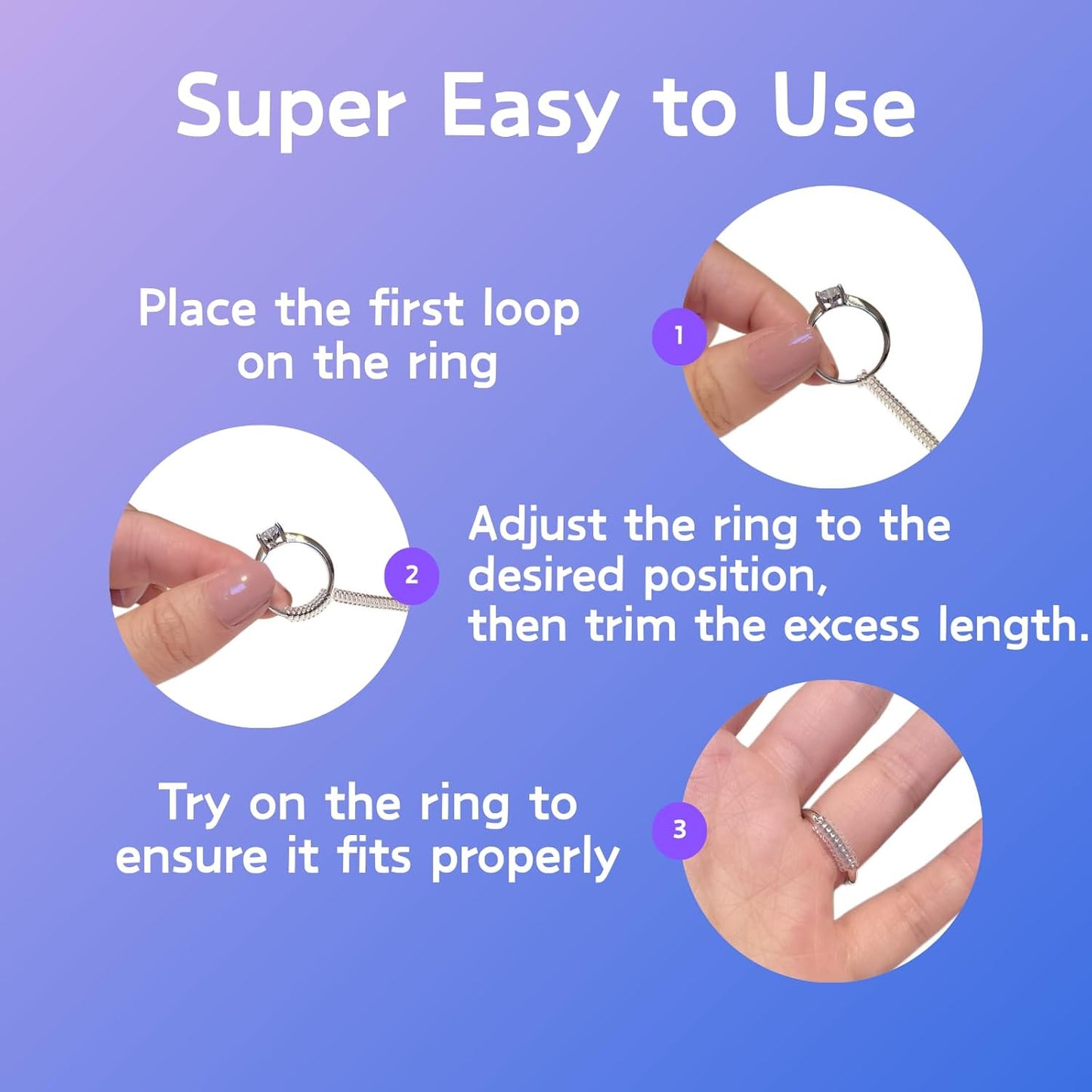 Manufacturer Ring Size Adjuster for Loose Rings 12 Pack | Invisible Ring Guard Insert & Spiral Resizer Kit | Comfort Fit for Women/Men (12 Sizes + Polishing Cloth) rings