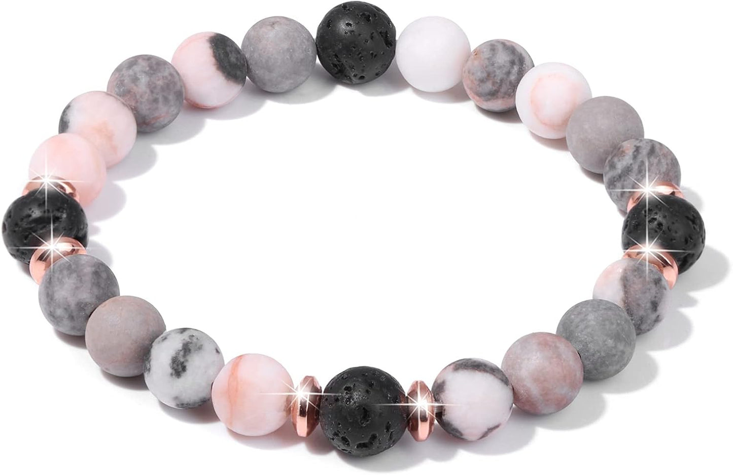 Manufacturer GolbalJew Healing Bracelet For Women Anxiety Beaded Bracelets Jewelry Healing Stone Crystal Bracelet Stress Relief Yoga Beads Chakra Bracelets Gifts For Women pink bracelets