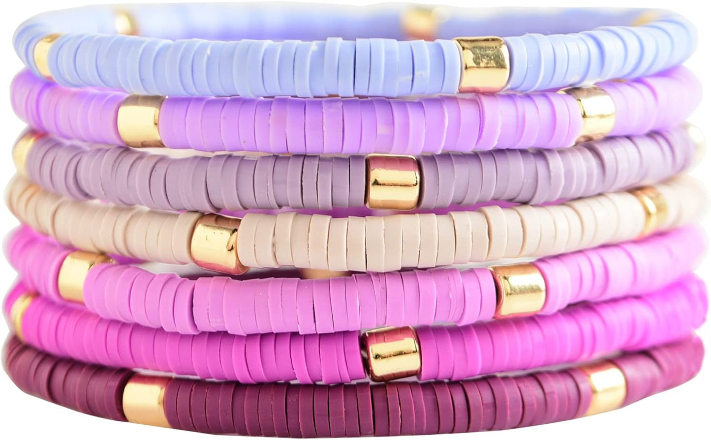 Manufacturer GOOJIDS Surfer Heishi Clay Bead Bracelets for Women Bohemian Stackable Gold Beaded Stretch Bracelets Elastic Layering Friendship Bracelets Set Boho Jewelry bracelets