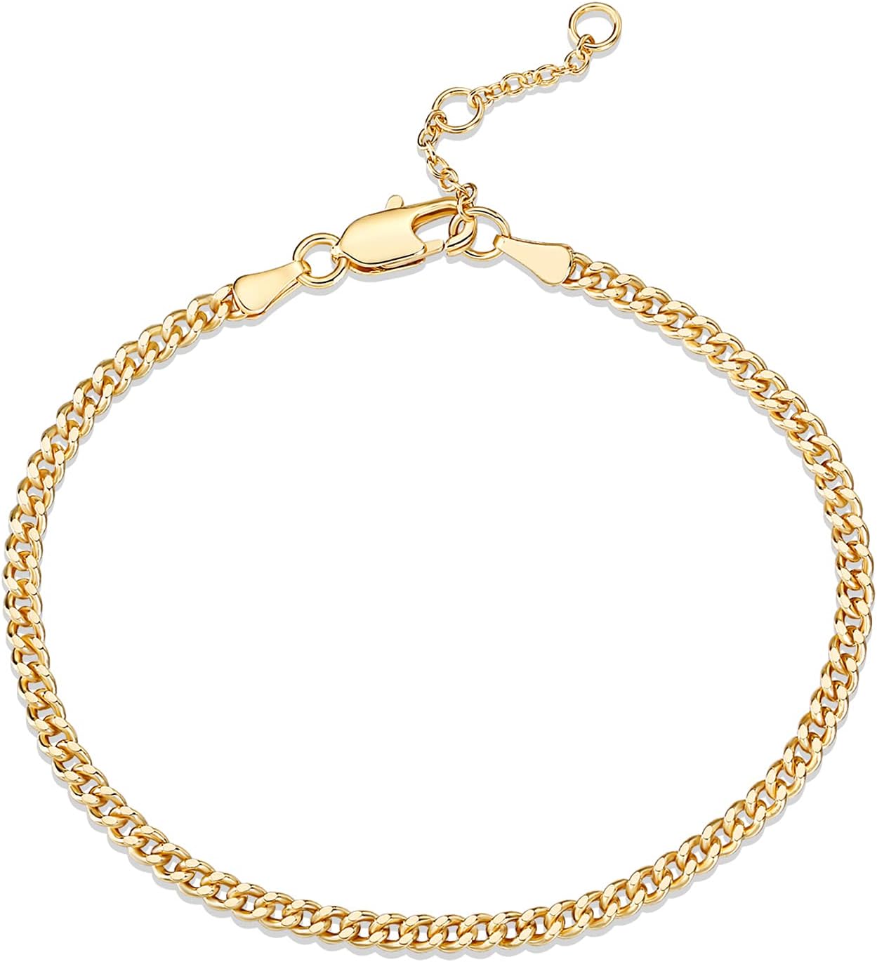 Manufacturer PAVOI 14K Gold Plated Paperclip/Curb/Figaro Chain Adjustable Bracelet for Women bracelets