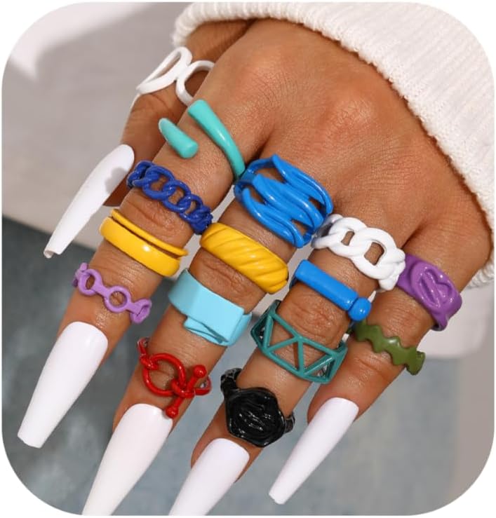 Manufacturer iF YOU 25 Pcs Gold Knuckle Ring Set for Women, Chunky Stackable Finger Midi Rings, Silver Simple Stacking Cute Rings Pack Trendy Stuff Jewelry Gift rings