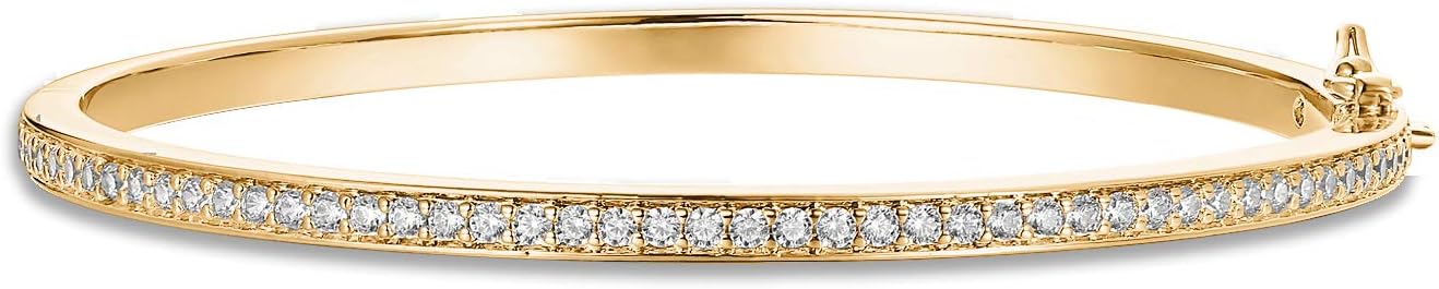 Manufacturer PAVOI 14K Gold Plated Cubic Zirconia Bangle Tennis Bracelets for Women | Classic Love Cuff Bangle Bracelets bracelets