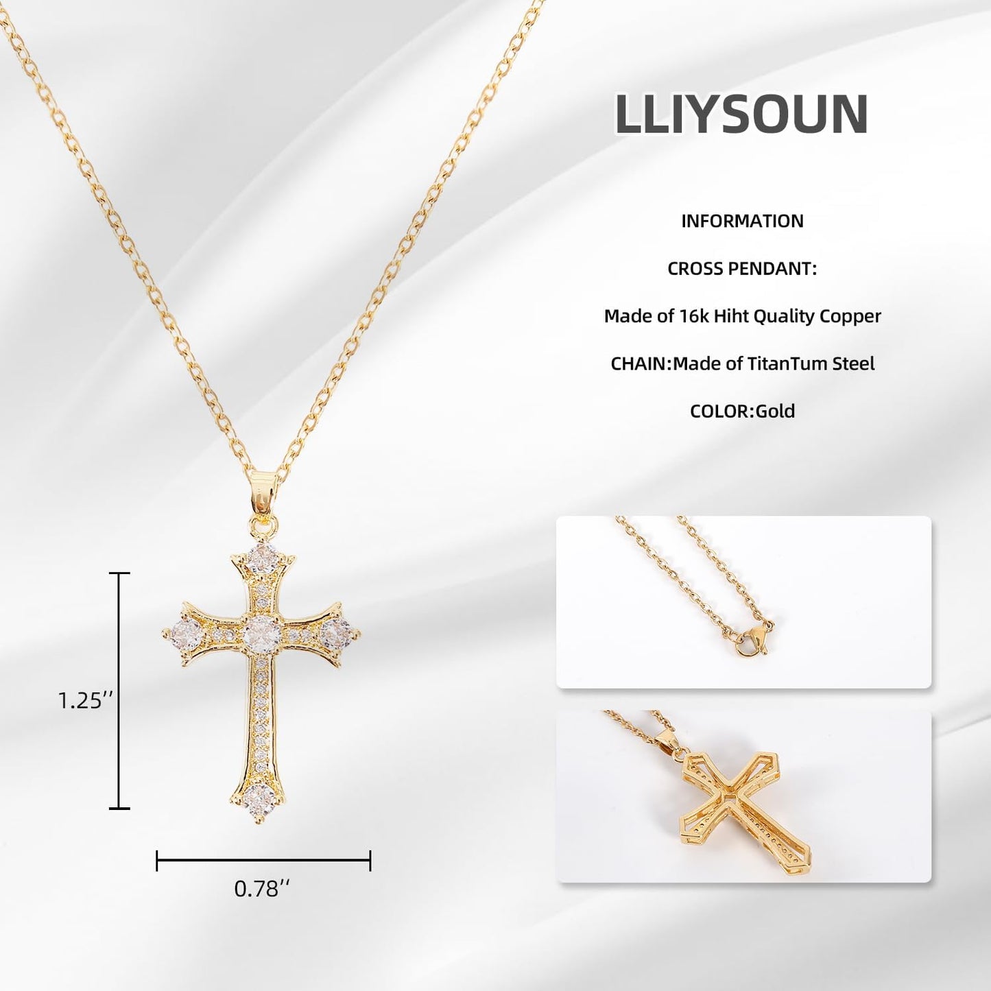 Manufacturer Cross Pendant Necklace for Women Jewelry Gold Cross Necklaces for Women Cross Necklace Minimalist Trendy Jewelry Valentines Day necklace