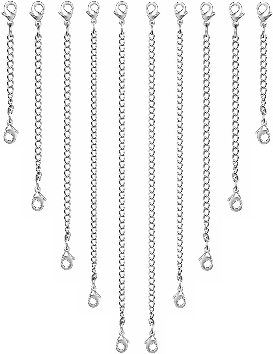 Manufacturer OHINGLT Necklace Extender 10Pcs Chain Extenders for Necklaces Bracelet, 14K Gold and Silver Plated Stainless Steel Extension Chain for Women Jewelry Making bracelets