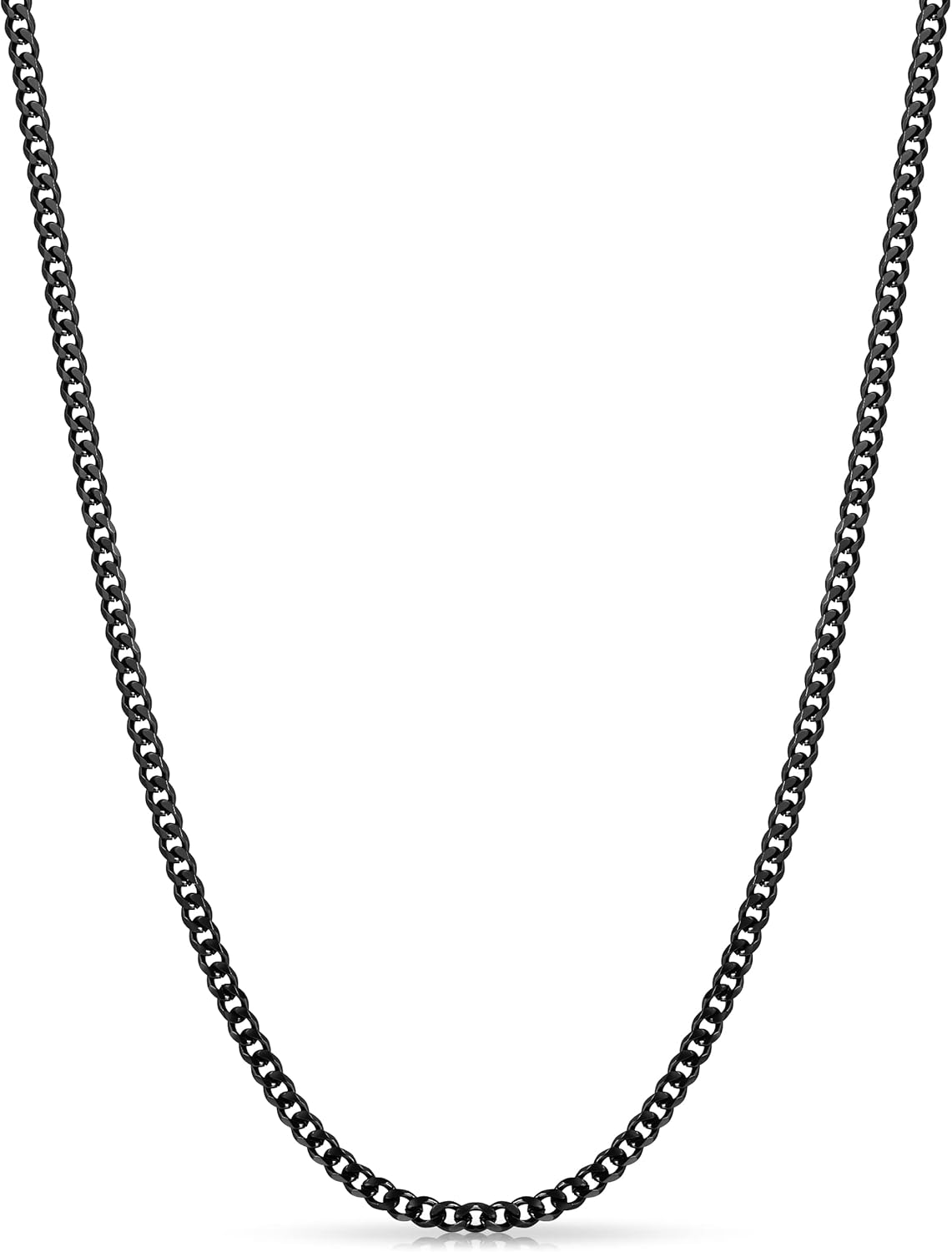 Manufacturer Fiusem 3.5mm Cuban Link Chains for Men, women,Silver Tone/Black/14K Gold Plated Stainless Steel Necklace Chain, Mens Necklace 16, 18, 20, 22, 24, 26, 28 Inch Necklace