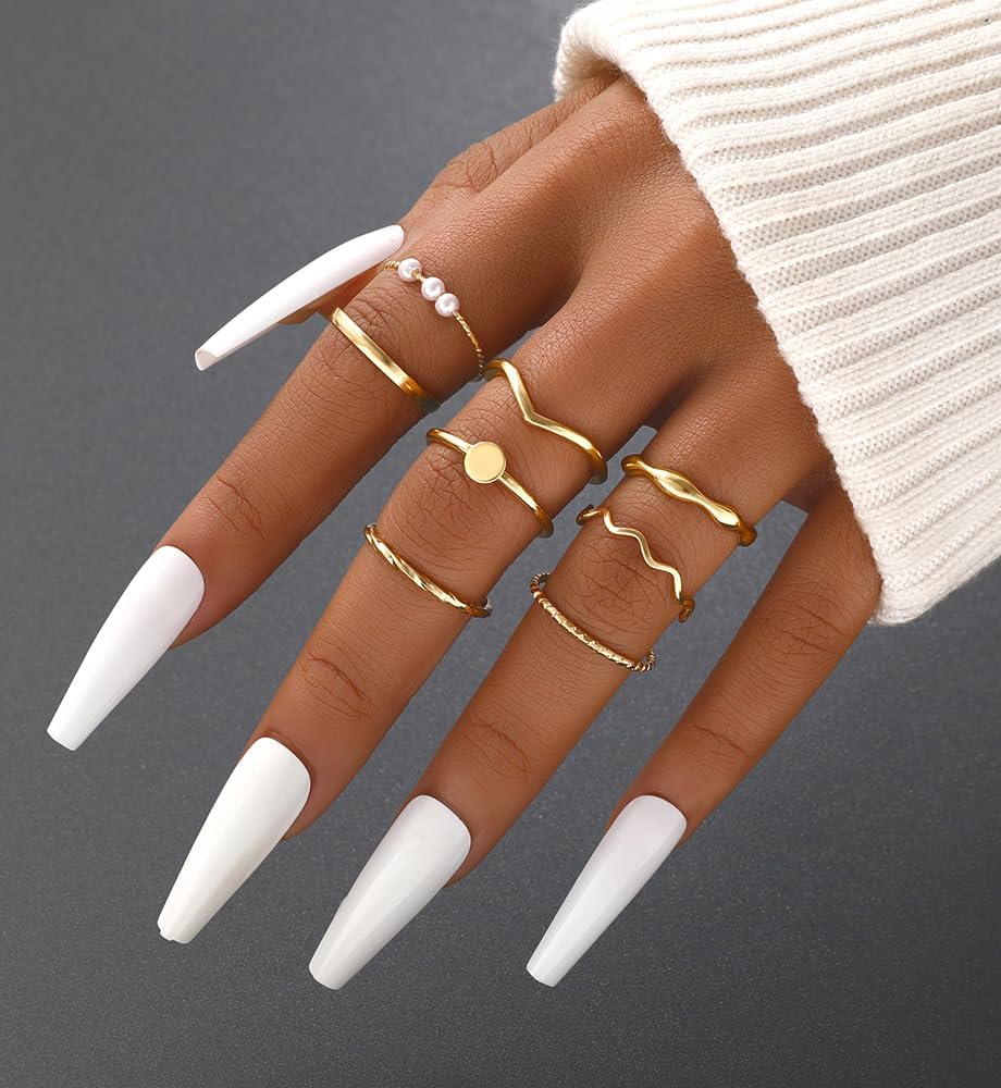Manufacturer iF YOU 25 Pcs Gold Knuckle Ring Set for Women, Chunky Stackable Finger Midi Rings, Silver Simple Stacking Cute Rings Pack Trendy Stuff Jewelry Gift rings