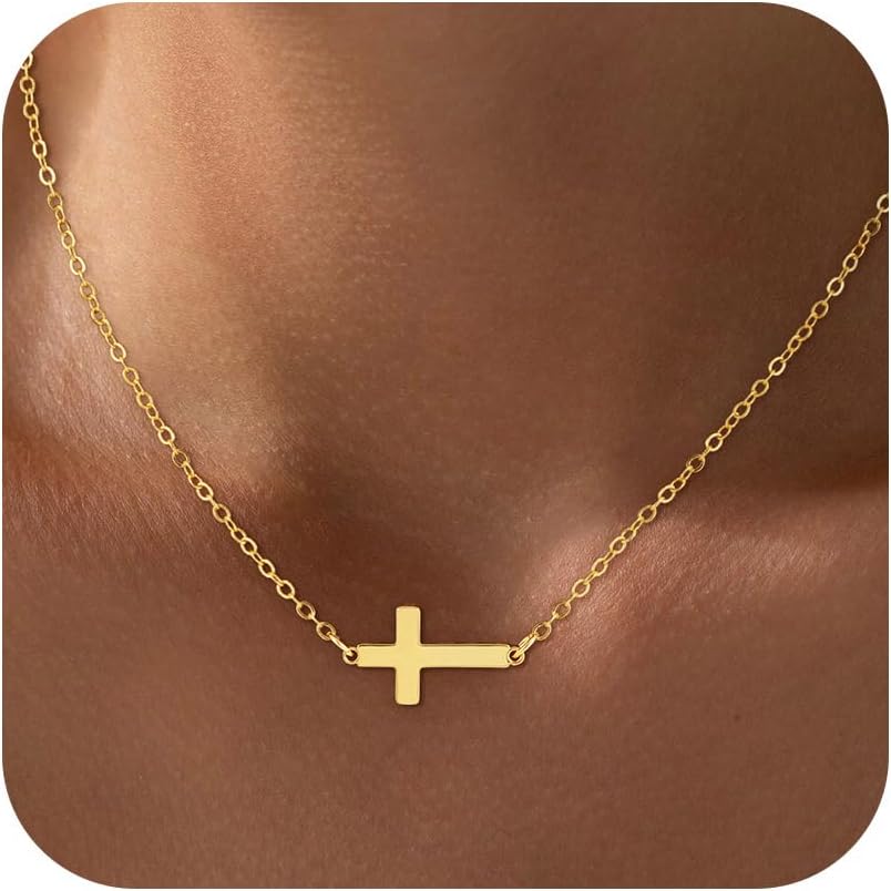 Manufacturer Cross Necklace for Women Trendy - Dainty 18K Real Gold Plated Minimalist Cross Necklace Non Tarnish Waterproof Trendy Cute Simple Small Necklaces Easter Christian Religious Faith Jewelry Gifts Necklace