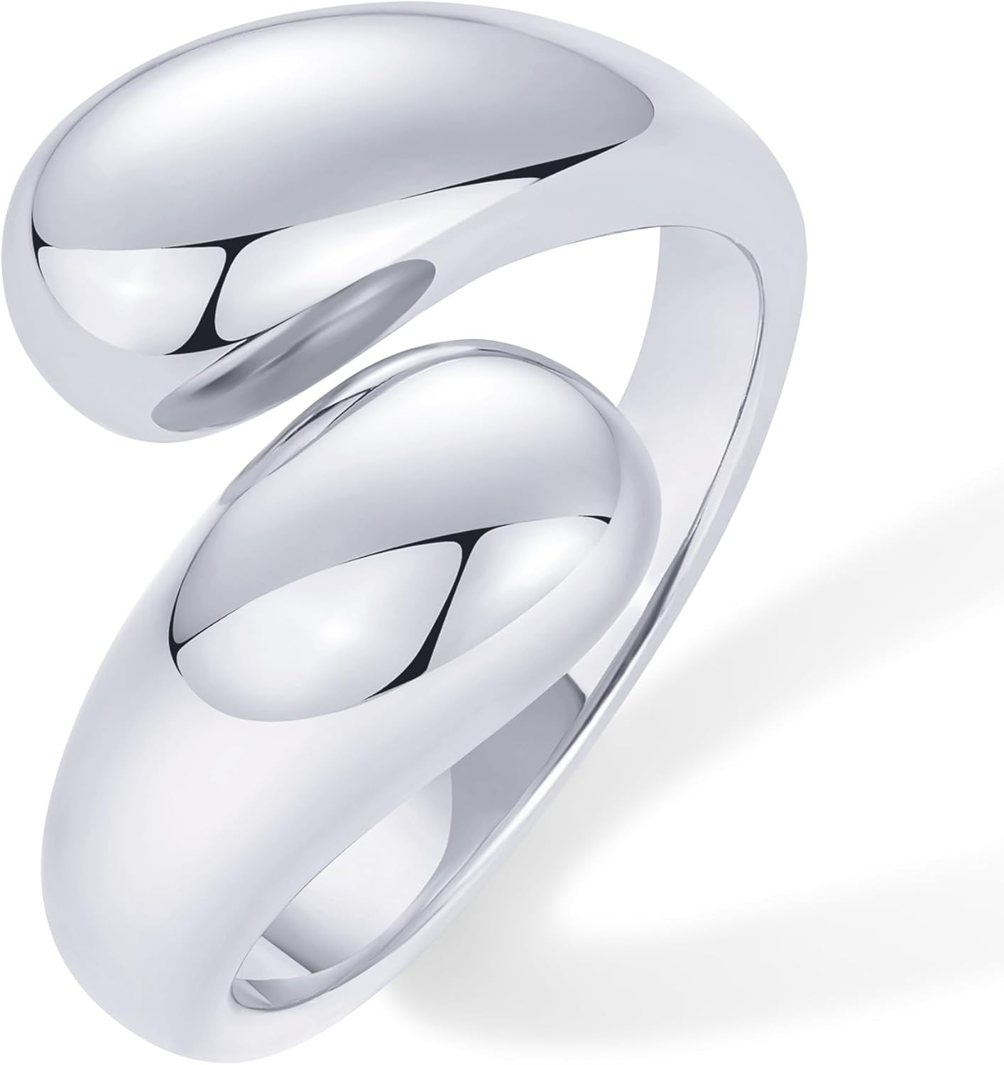 Manufacturer PAVOI 14K Gold Plated Chunky Open Twist Stackable Rings for Women | Bold Crossover Statement Ring Band rings