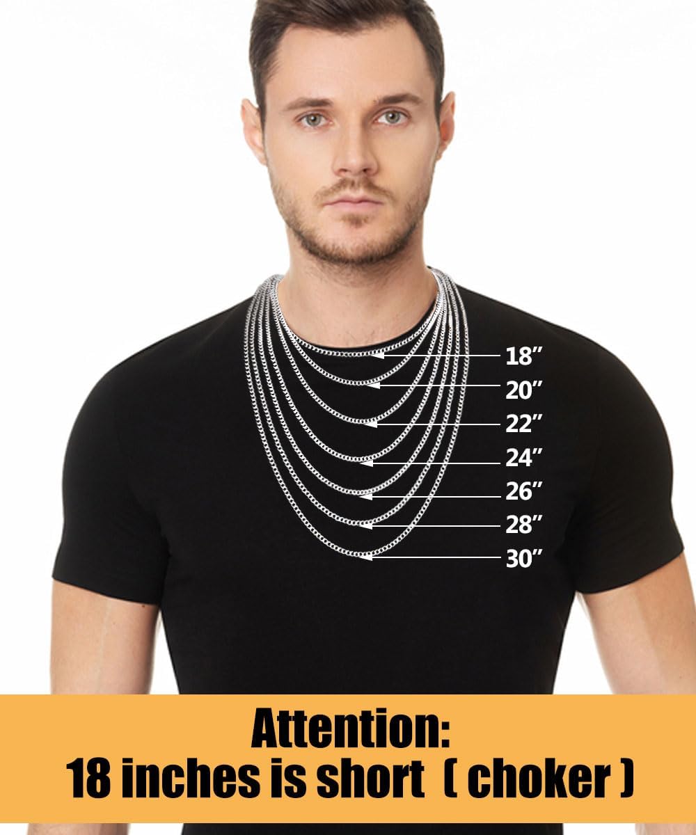 Manufacturer Fiusem 3.5mm Cuban Link Chains for Men, women,Silver Tone/Black/14K Gold Plated Stainless Steel Necklace Chain, Mens Necklace 16, 18, 20, 22, 24, 26, 28 Inch Necklace