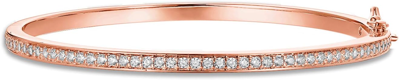 Manufacturer PAVOI 14K Gold Plated Cubic Zirconia Bangle Tennis Bracelets for Women | Classic Love Cuff Bangle Bracelets bracelets