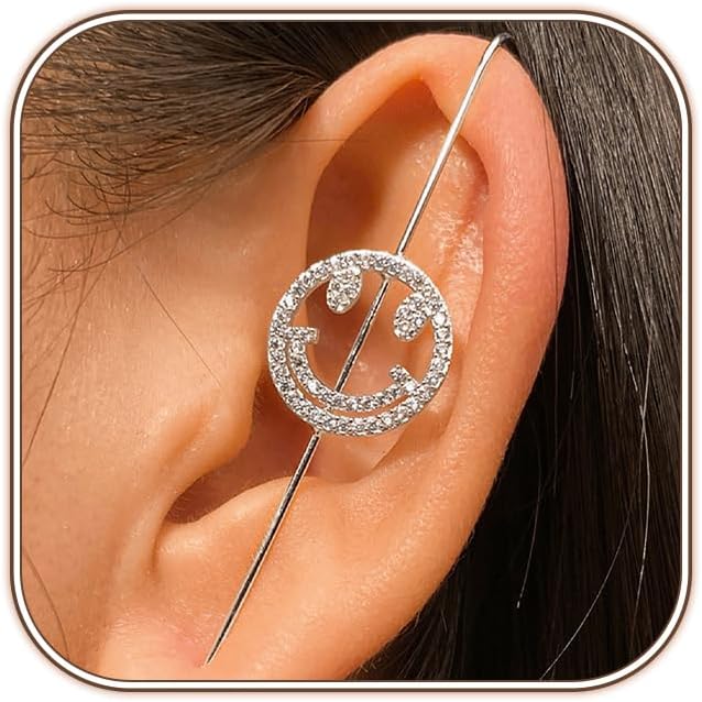 Manufacturer Vintage Ear Wrap Crawler Hook Earrings Crystal Long Piercing Star-Shape Lightning Bolt Exaggerate Wrap Climber Earrings Gold Silver Cz Ear Cuff Earrings for Women earring