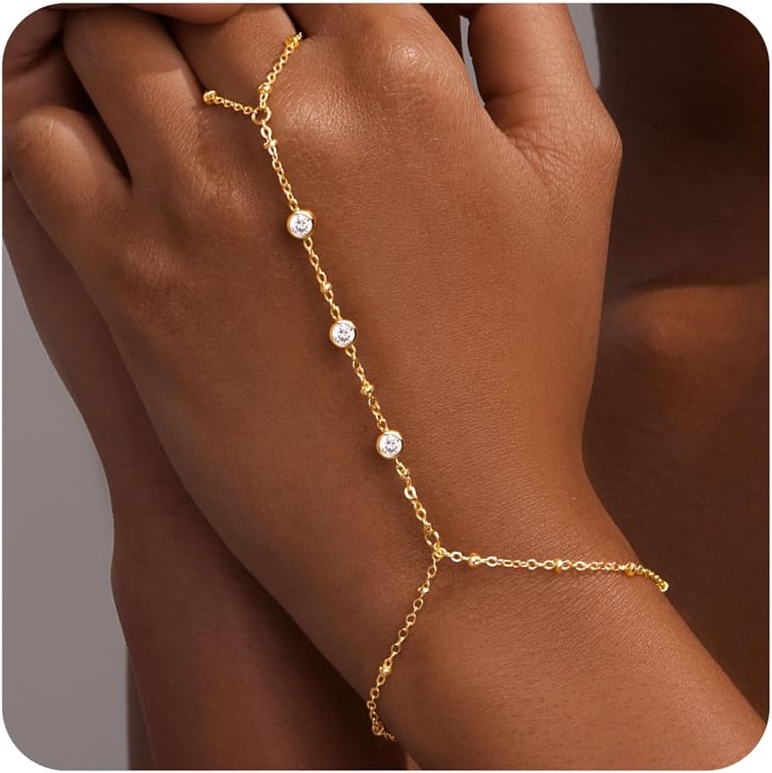 Manufacturer Gold Bracelets for Women Trendy,14K Real Gold Plated Dainty Stackable Paperclip Cuban Link Chain Bracelets,Cuff Bracelets Jewelry Set Adjustable 7"+2" bracelets