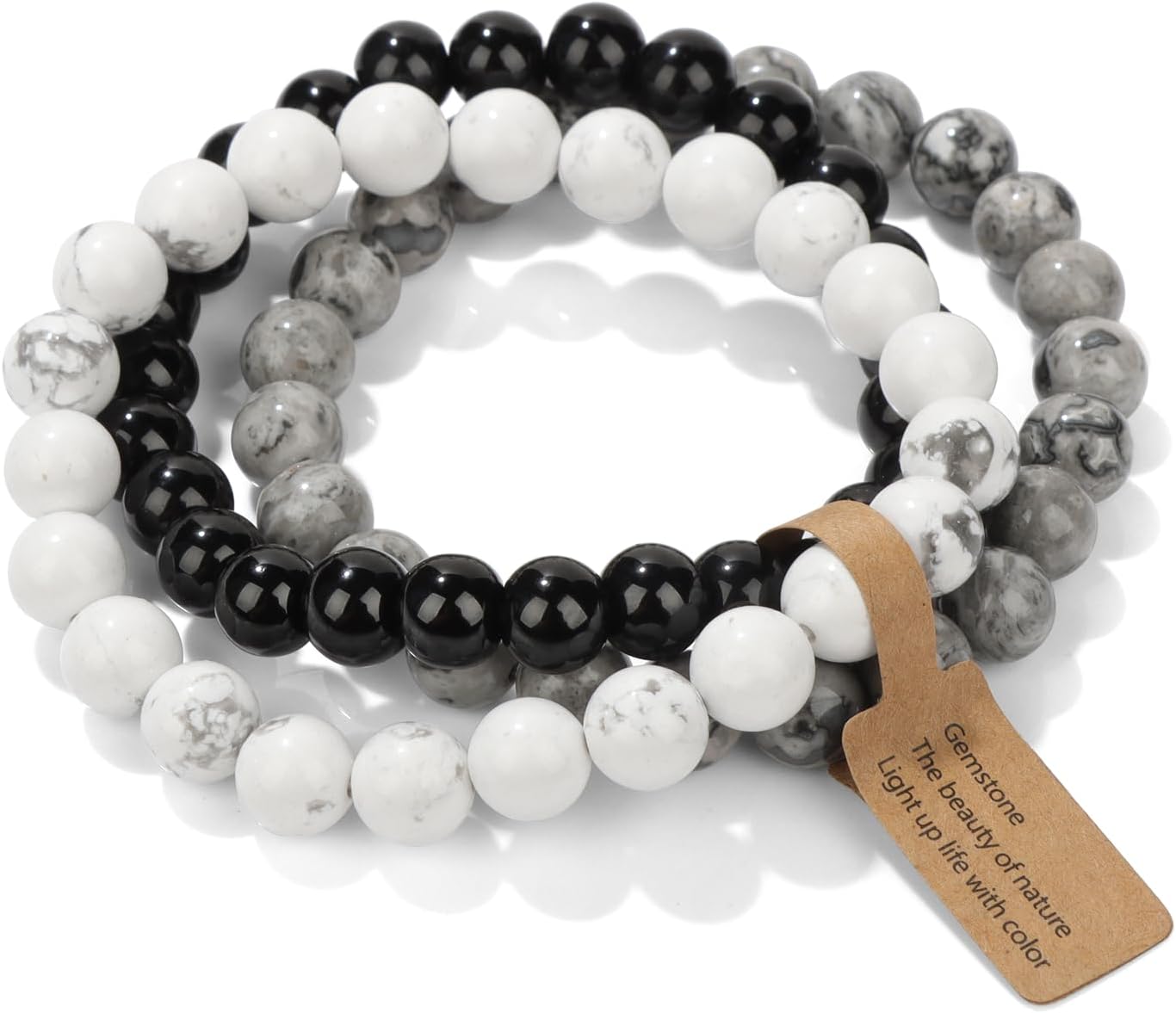 Manufacturer 3 PCS Healing Crystal Bracelets for Women 8mm Natural Stone Beaded Stretch Bracelet Amethyst Jewelry Gifts bracelets