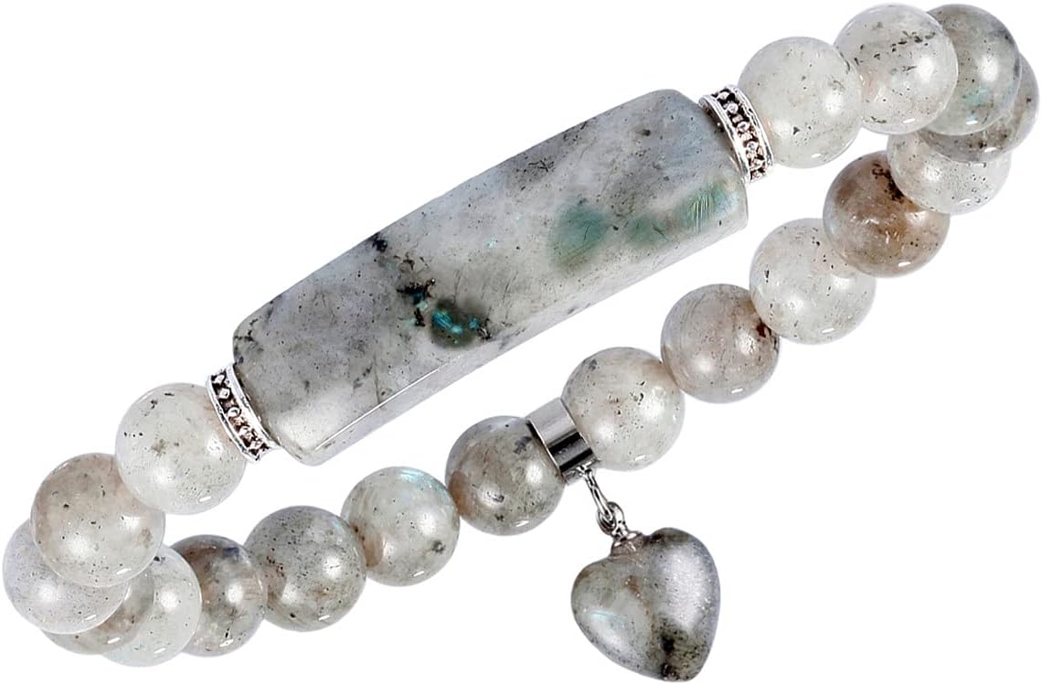 Manufacturer TUMBEELLUWA Healing Stone Bracelet 8mm Beads Chakra Crystal Energy Heart Charm Bracelet Handmade Jewelry for Women bracelets