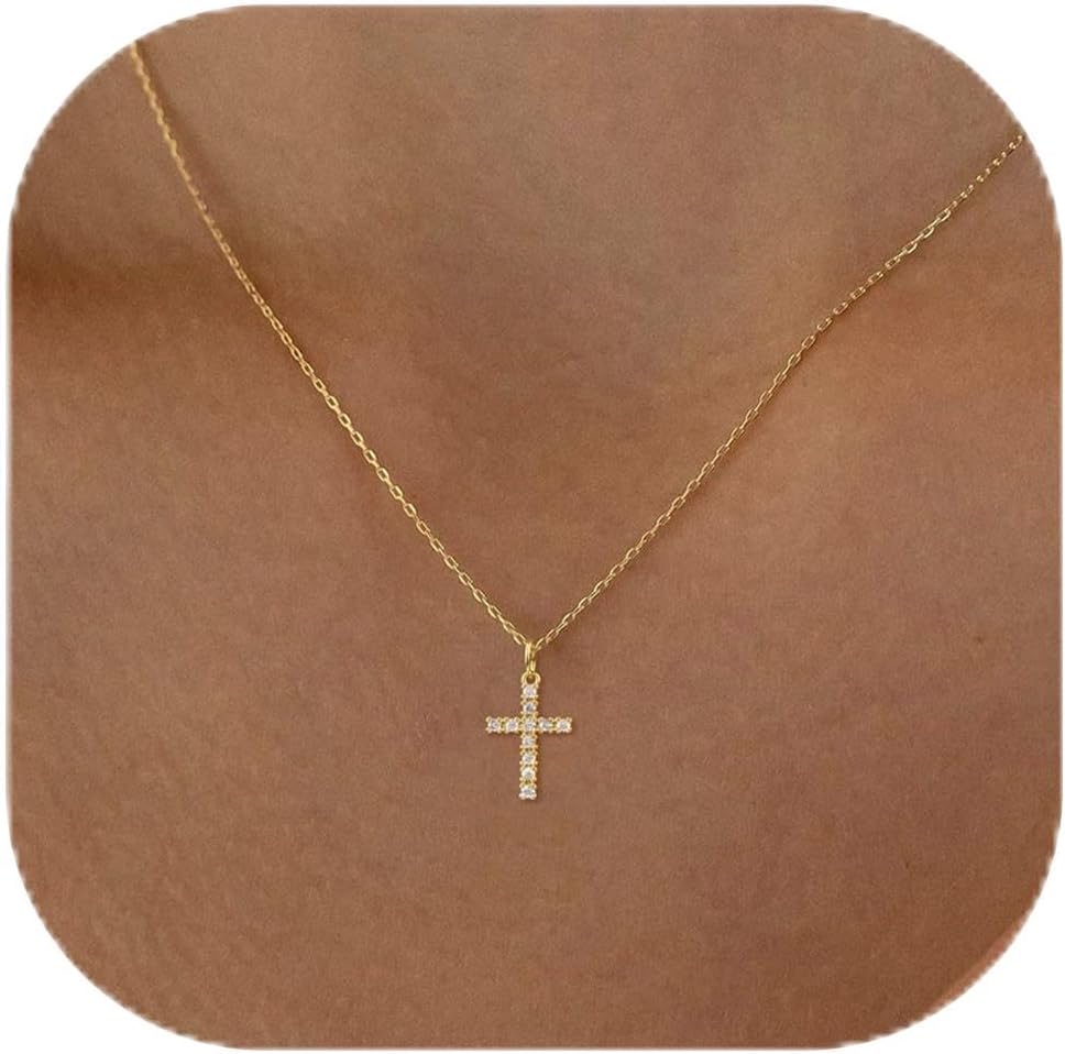 Manufacturer MONOZO Cross Necklace for Women,14K Gold Plated Cross Necklace Layered Gold Cross Necklace Tiny Sideway Cross Choker Necklace Gold Cross Necklaces for Women Trendy Gold Jewelry Gifts for Women Trendy necklace
