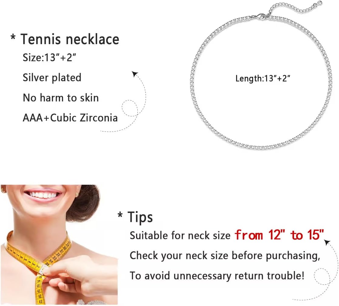 Manufacturer Luxval Tennis Necklace 14K Gold Plated Rhinestone Butterfly Choker Necklaces for women Dainty Zirconia Cut Faux Diamond chain 3mm necklace
